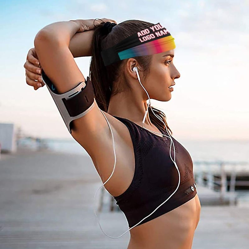 Vcmaluco Sports Sweatbands Headband for Men Women Elastic Headband Hair Bands Sports Sweatbands for Basketball Yoga Exercise Workout - Image 3